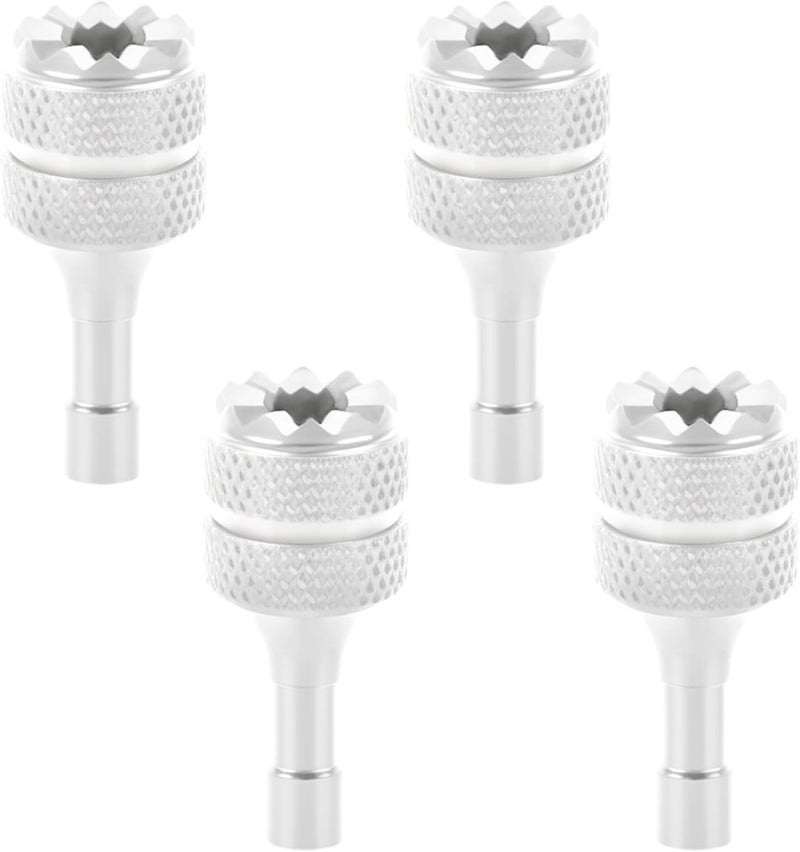 NICECRAFT 4 Pcs Aluminum Alloy Remote Controller Sticks Joystick for DJI RC/RC2 for Mini 3/Mini 3 Pro/Mini 4 Pro/Air 3/3S/Air 2S/Neo/Mavic 4 Pro/Mavic 3/Mavic 3 Pro/Mavic 3 Drone Replacement (Silver) - Image 1